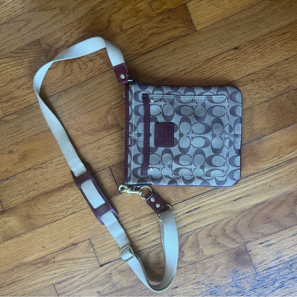Coach Crossbody Bag in Brown and Cream
